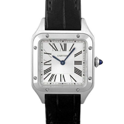 【正規品】カルティエ CARTIER サントスデュモン SM WSSA0023 SS×革 38mm×27.5mm シルバー文字盤 【送料無料】【中古】【レディース】【腕時計】