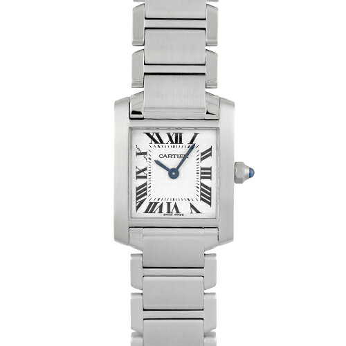 カルティエ CARTIER タンクフランセーズ SM W51008Q3 SS 25mm×20mm ホワイト文字盤 【送料無料】【中古】【レディース】【腕時計】