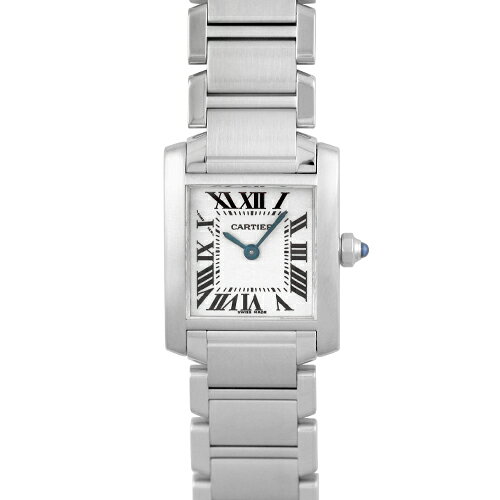 カルティエ CARTIER タンクフランセーズ SM W51008Q3 SS 25mm×20mm ホワイト文字盤 【送料無料】【中古】【レディース】【腕時計】