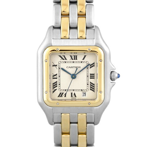 カルティエ CARTIER パンテール MM 2ロウ 83083242 YG×SS 36mm×26mm アイボリー文字盤 【送料無料】【中古】【レディース】【腕時計】
