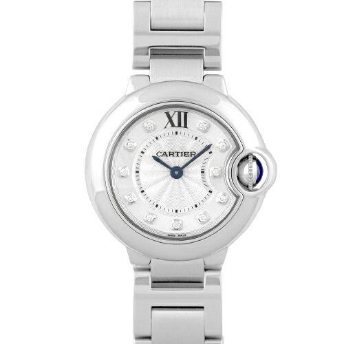 カルティエ CARTIER バロンブルー SM WE902073 SS 28mm シルバー文字盤 【送料無料】【中古】【レディース】【腕時計】