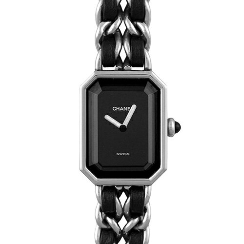 シャネル CHANEL プルミエール Lサイズ SS×革 26mm×20mm ブラック文字盤 【送料無料】【中古】【レディース】【腕時計】