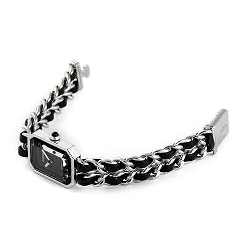 トキオカのシャネル CHANEL プルミエール Mサイズ SS×革 26mm×20mm ブラック文字盤 【送料無料】【中古】【レディース】【腕時計】｜アングル2