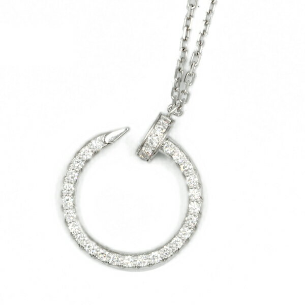 カルティエ Cartierジュストアンクルダイヤ ネックレス 750WG チェーン長さ：41.2cm 【送料無料】【中古】【レディース】【アクセサリー】【D4043】