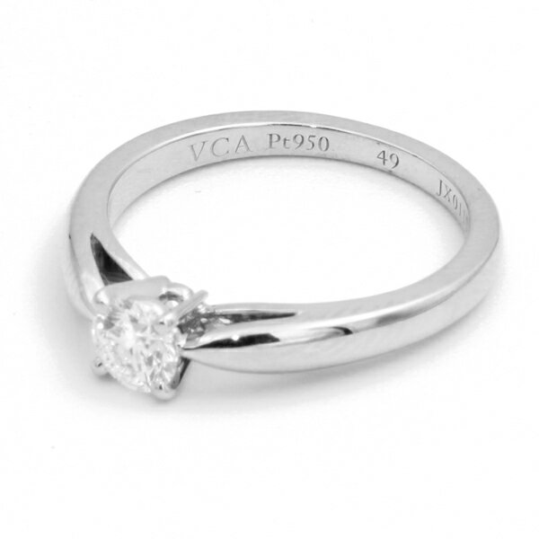 ヴァンクリーフ＆アーペル VANCLEEF&ARPELSボヌールダイヤリング #49 PT950 49号（日本サイズ=約9号） 【送料無料】【中古】【レディース】【アクセサリー】【VCA】【D5620】
