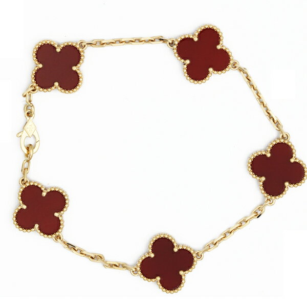 White Coral - ヴァンクリーフ＆アーペル VANCLEEF&ARPELSヴィンテージ アルハンブラ ブレスレット5モチーフ 750YG 腕回り：約19cm 【送料無料】【中古】【レディース】【アクセサリー】【VCA】【D6392】