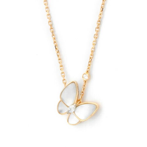 Rakuten - ヴァンクリーフ＆アーペル VANCLEEF&ARPELS ドゥ パピヨン シェル ダイヤ ネックレス 750PG×WG 【送料無料】【中古】【レディース】【アクセサリー】【VCA】