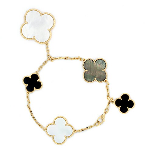 Rakuten - ヴァンクリーフ＆アーペル VANCLEEF&ARPELS マジックアルハンブラ シェル オニキス ブレス 750YG 19cm 【送料無料】【中古】【レディース】【アクセサリー】【VCA】