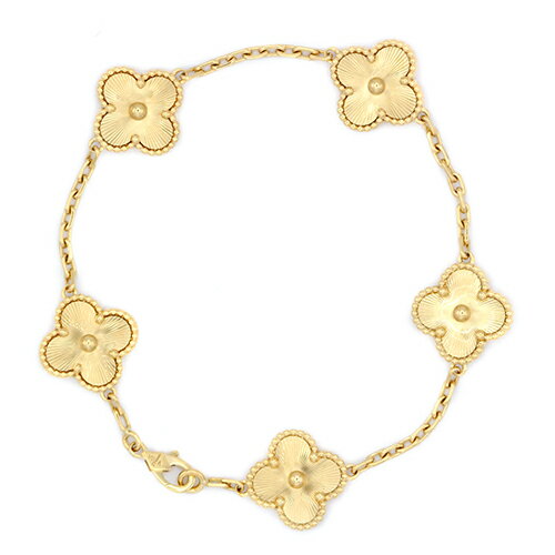 Rakuten - ヴァンクリーフ＆アーペル VANCLEEF&ARPELS ヴィンテージ アルハンブラ ギョーシェ ブレス 750YG 20cm 【送料無料】【中古】【レディース】【アクセサリー】【VCA】