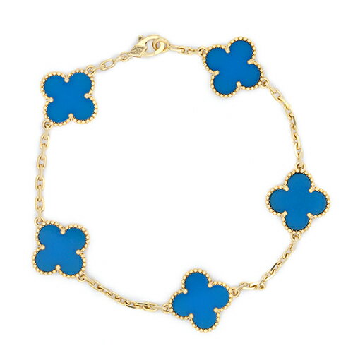 Rakuten - ヴァンクリーフ＆アーペル VANCLEEF&ARPELS ヴィンテージ アルハンブラ ブルーアゲート ブレス 750YG 19cm 【送料無料】【中古】【レディース】【アクセサリー】【VCA】