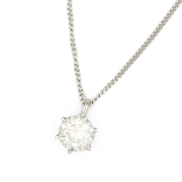 ノンブランド NONBRANDダイヤモンド ネックレス PT950/850 チェーン長さ:59cm ペンダントトップ:0.86×0.86cm 【送料無料】【中古...