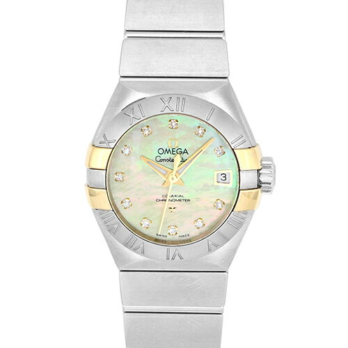 A, E, H, I, O, V, W - オメガ OMEGA コンステレーション ブラッシュ 123.20.27.20.57.003 YG×SS 27mm イエローシェル文字盤 【送料無料】【未使用】【レディース】【腕時計】