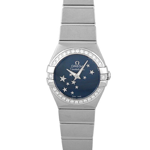 CARTIER - オメガ OMEGA コンステレーション ブラッシュ 123.15.24.60.03.001 SS 24mm ブルー文字盤 ベゼルダイヤ【送料無料】【中古】【レディース】【腕時計】