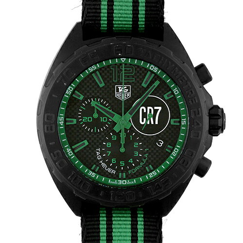 【3000本限定】タグホイヤー TAG HEUERフォーミュラー1 クロノ クリスティアーノ ロナウドCAZ1113.FC8189 PVD(SS)×ナイロン42mm ブラッ..