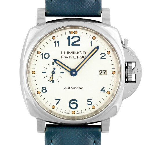 パネライ PANERAI ルミノール ドゥエ 3デイズ アッチャイオ PAM00906 SS×革 42mm アイボリー文字盤 【送料無料】【中古】【メンズ】【腕時計】【72337】