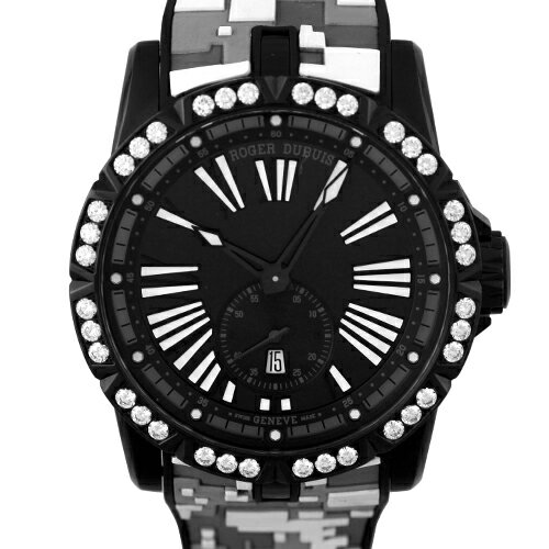 ロジェデュブイ ROGER DUBUIS エクスカリバー45 DBEX0802 チタン（DLC）×ラバー 45mm ブラック文字盤 ベゼルダイヤ【送料無料】【中古】【メンズ】【腕時計】