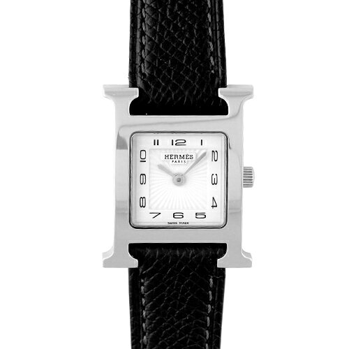 エルメス HERMES Hウォッチ HH1.210 SS×革 30mm×21mm 新型ホワイト文字盤 【送料無料】【中古】【レディース】【腕時計】