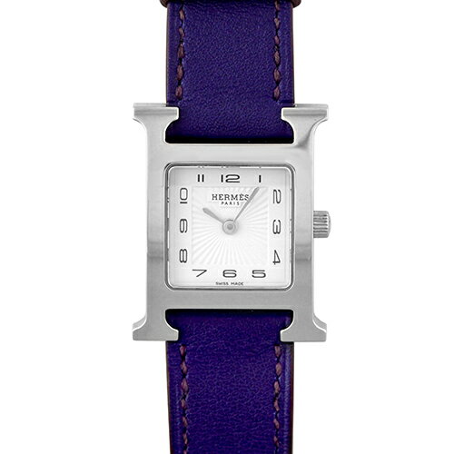 エルメス HERMES Hウォッチ HH1.210 SS×革 30mm×21mm ホワイト文字盤 【送料無料】【中古】【レディース】【腕時計】