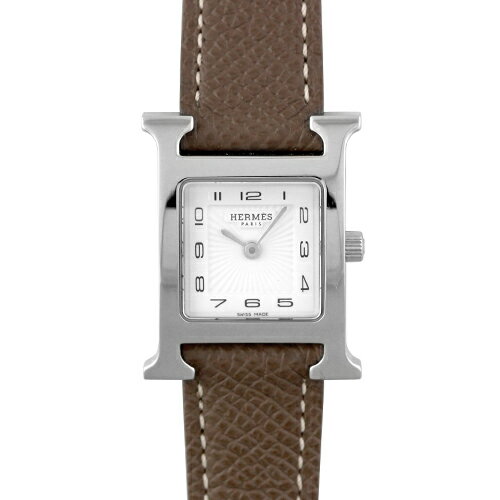 エルメス HERMES Hウォッチ HH1.210 SS×革 30mm×21mm ホワイト文字盤 【送料無料】【中古】【レディース】【腕時計】