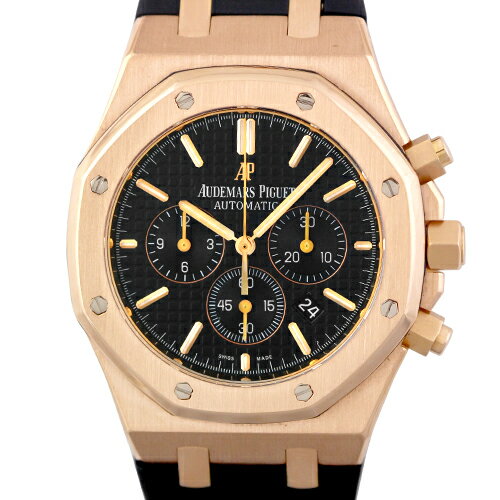 オーデマピゲ Audemars Piguet ロイヤルオーク クロノ 26320OR.OO.D002CR.01 PG×ラバー 41mm ブラック文字盤 【送料無料】【中古】【メンズ】【腕時計】
