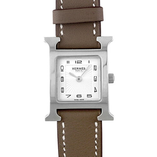 乐天商城 - エルメス HERMES Hウォッチ HH1.210 SS×革 30mm×21mm ホワイト文字盤 【送料無料】【中古】【レディース】【腕時計】