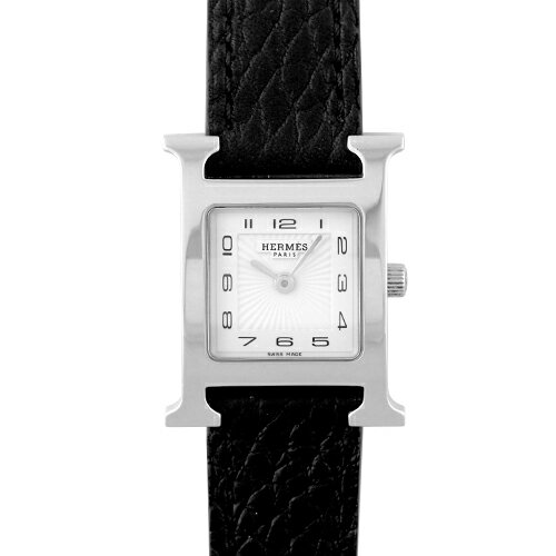 エルメス HERMES Hウォッチ HH1.210 SS×革 30mm×21mm ホワイト文字盤 【送料無料】【中古】【レディース】【腕時計】