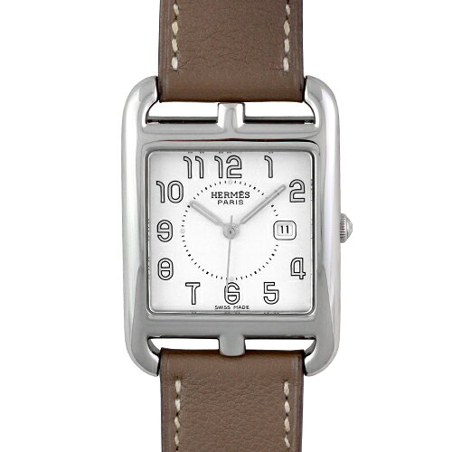 エルメス HERMES ケープコッド CC2.710 SS×革 40mm×29mm ホワイト文字盤 【送料無料】【中古】【レディース】【腕時計】