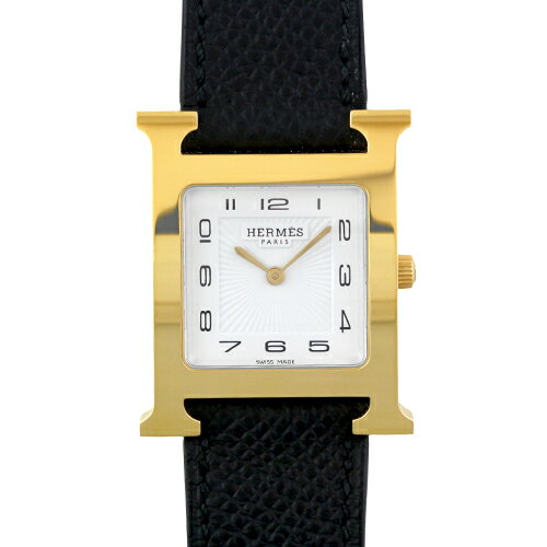樂天商城 - エルメス HERMES Hウォッチ HH1.501e GP×革 26mm ホワイト文字盤 【送料無料】【中古】【ユニセックス】【腕時計】