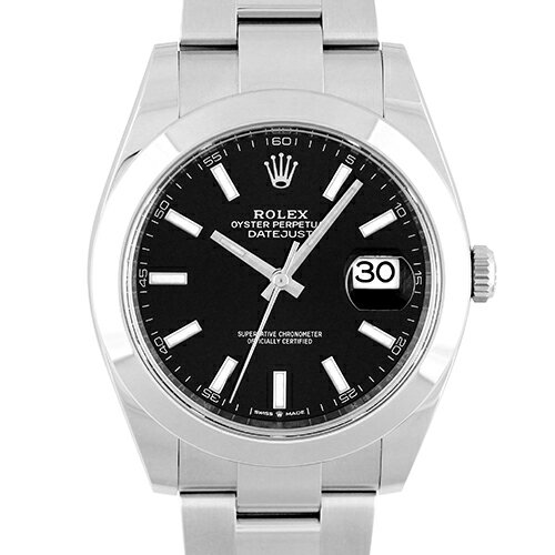 ロレックス ROLEX デイトジャスト41 126300 SS 41mm ブラック文字盤 オイスターブレスレット【送料無料】【未使用】【メンズ】【腕時計】