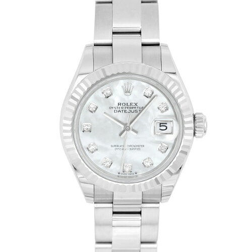 ロレックス ROLEX デイトジャスト28 279174NG WG×SS 28mm ホワイトシェル文字盤 10ポイントダイヤ オイスターブレスレット【送料無料】【新品】【レディース】【腕時計】