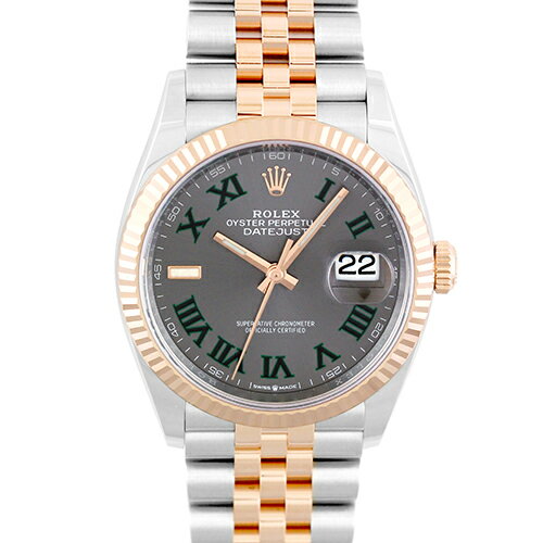 ロレックス ROLEX デイトジャスト36 126231 PG×SS 36mm スレート×グリーンローマン文字盤 ジュビリーブレスレット【送料無料】【未使用】【メンズ】【腕時計】