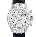 ロレックス ROLEX デイトナ 116599RBR WG×革 40mm パヴェダイヤ(ブルーアラビア)文字盤 ベゼルダイヤ【送料無料】【中古】【メンズ】【腕時...