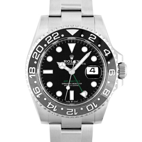 ロレックス ROLEX GMTマスター2 126710GRNR SS 40mm ブラック文字盤 オイスターブ...