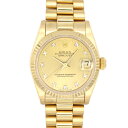【OH済】ロレックス ROLEX デイトジャスト 68278G YG 31mm シャンパン文字盤 R番 10ポイントダイヤ【送料無料】【中古】【ユニセックス】【腕時計】