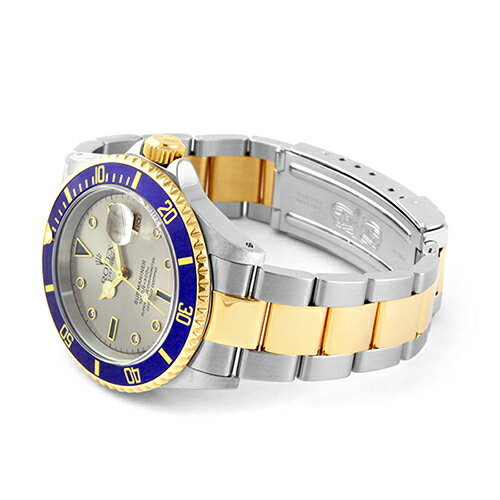 ロレックス ROLEX サブマリーナ 16613SG YG×SS 40mm グレー文字盤 Y番 8ポイントダイヤ 3ポイントサファイア【送料無料】【中古】【メンズ】【腕時計】