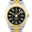 ロレックス ROLEX スカイドゥエラー 336933 YG×SS 42mm ブラック文字盤 ジュビリーブレスレット【送料無料】【中古】【メンズ】【腕時計】