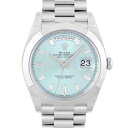 【正規品】ロレックス ROLEX デイデイト 228206A PT 40mm アイスブルー文字盤 10ポイントバケットダイヤ【送料無料】【中古】【メンズ】【腕時...