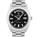 ロレックス ROLEX デイデイト40 228349RBR WG 40mm ブラック文字盤 ベゼルダイヤ 10ポイントバケットダイヤ【送料無料】【中古】【メンズ...