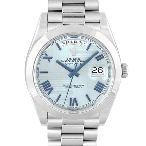 ロレックス ROLEX デイデイト 228206 PT 40mm アイスブルーローマン文字盤 【送料無料】【中古】【メンズ】【腕時計】