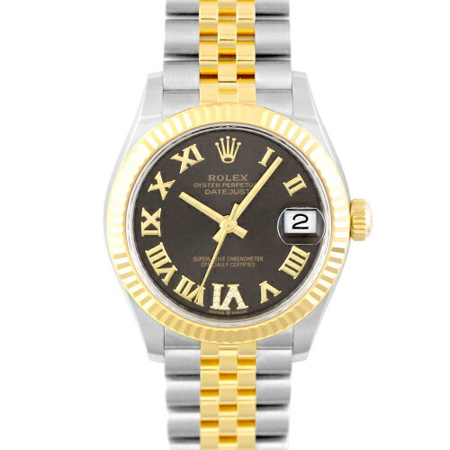 ロレックス ROLEX デイトジャスト31 278273 YG×SS 31mm ダークグレーローマン文字盤 ジュビリーブレスレット VIダイヤ【送料無料】【新品】【ユニセックス】【腕時計】