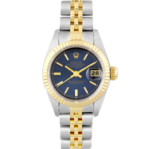 CARTIER - 【OH済】ロレックス ROLEX デイトジャスト 69173 YG×SS 26mm ブルー文字盤 ジュビリーブレスレット【送料無料】【中古】【レディース】【腕時計】