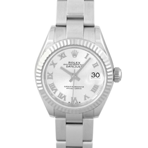 ロレックス ROLEX デイトジャスト28 279174 WG×SS 28mm シルバーローマン文字盤 オイスターブレスレット【送料無料】【中古】【レディース】【腕時計】