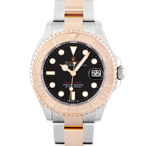 ロレックス ROLEX ヨットマスター37 268621 PG×SS 37mm ブラック文字盤 【送料無料】【中古】【ユニセックス】【腕時計】