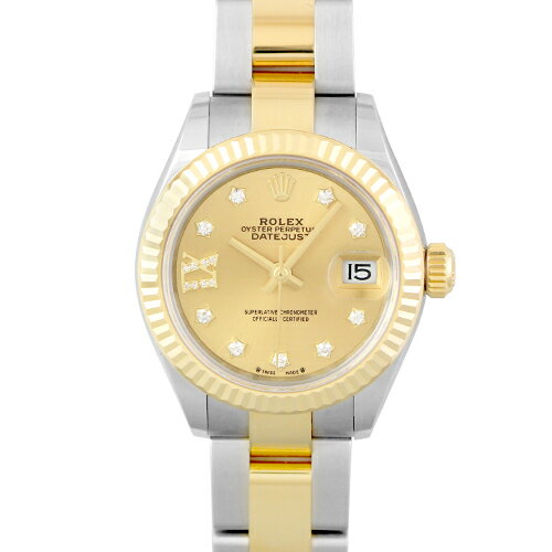ロレックス ROLEX デイトジャスト28 279173G YG×SS 28mm シャンパン文字盤 9ポイントスターダイヤ IXダイヤ オイスターブレスレット【送料無料】【新品】【レディース】【腕時計】