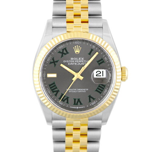 Rakuten - ロレックス ROLEX デイトジャスト36 126233 YG×SS 36mm スレート×グリーンローマン文字盤 ジュビリーブレスレット【送料無料】【新品】【メンズ】【腕時計】