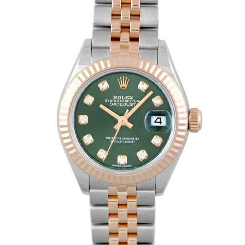 樂天商城 - ロレックス ROLEX デイトジャスト28 279171G PG×SS 28mm オリーブグリーン文字盤 ジュビリーブレスレット【送料無料】【中古】【レディース】【腕時計】