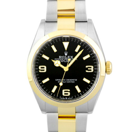 EXPLORER - ロレックス ROLEX エクスプローラー1 124273 YG×SS 36mm ブラック文字盤 【送料無料】【中古】【メンズ】【腕時計】