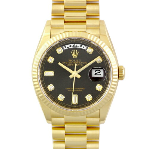 乐天商城 - ロレックス ROLEX デイデイト36 128238A YG 36mm ダークグレー文字盤 【送料無料】【中古】【メンズ】【腕時計】