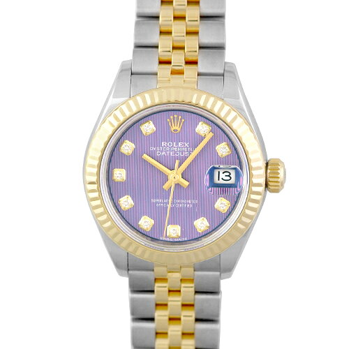 ロレックス ROLEX デイトジャスト28 279173G YG×SS 28mm ラベンダータペストリー文字盤 ジュビリーブレスレット【送料無料】【中古】【レディース】【腕時計】