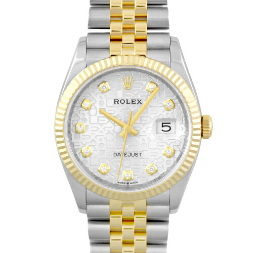 ロレックス ROLEX デイトジャスト36 126233G YG×SS 36mm シルバーコンピューター文字盤 ジュビリーブレスレット【送料無料】【中古】【メンズ】【腕時計】